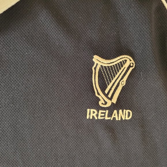 Live For Rugby Mens Retro Ireland S/S Rugby Jersey Size XL Black w/Beige - Picture 4 of 12